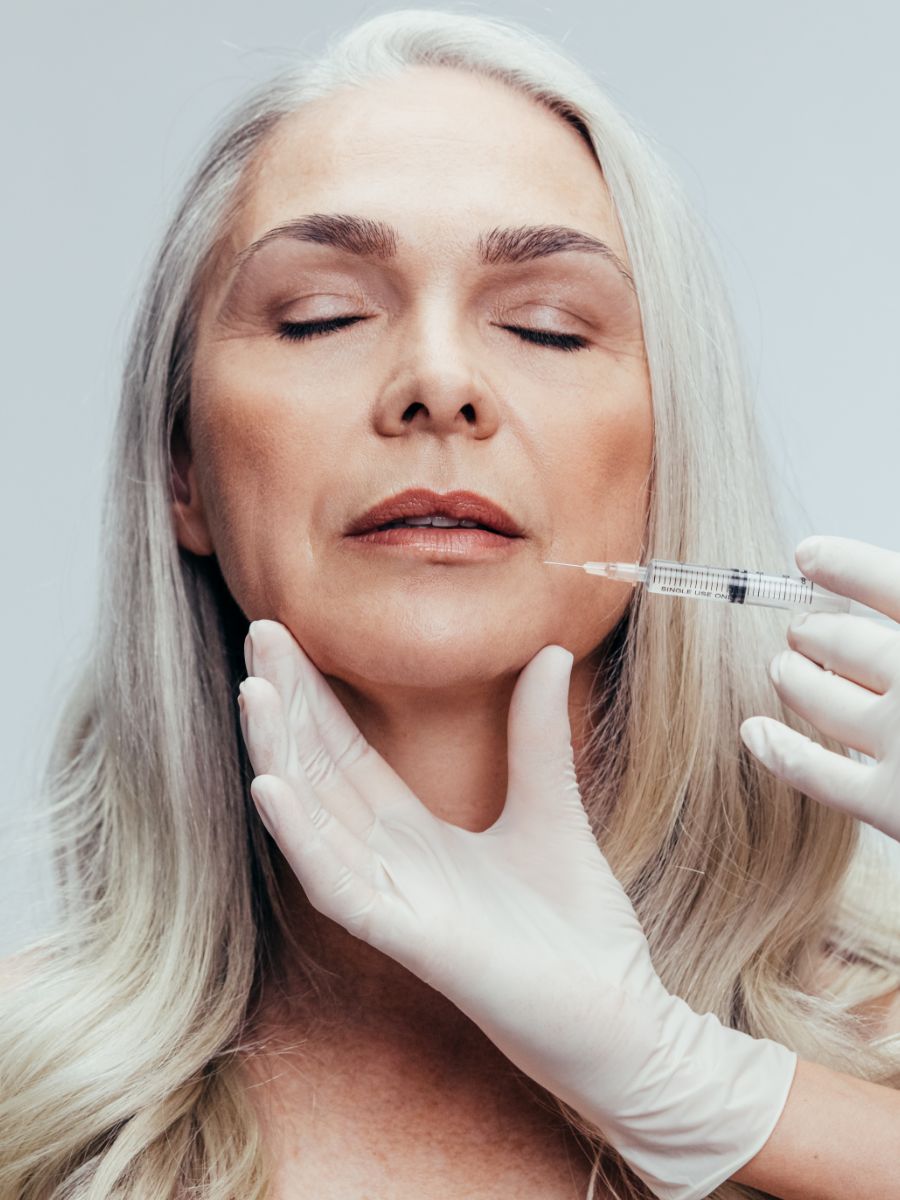 woman getting injectable treatment