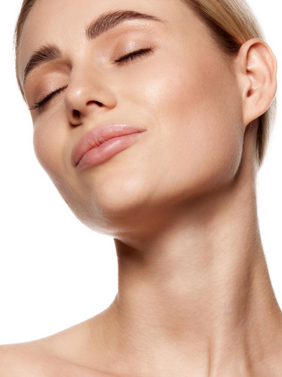 woman with her eyes close