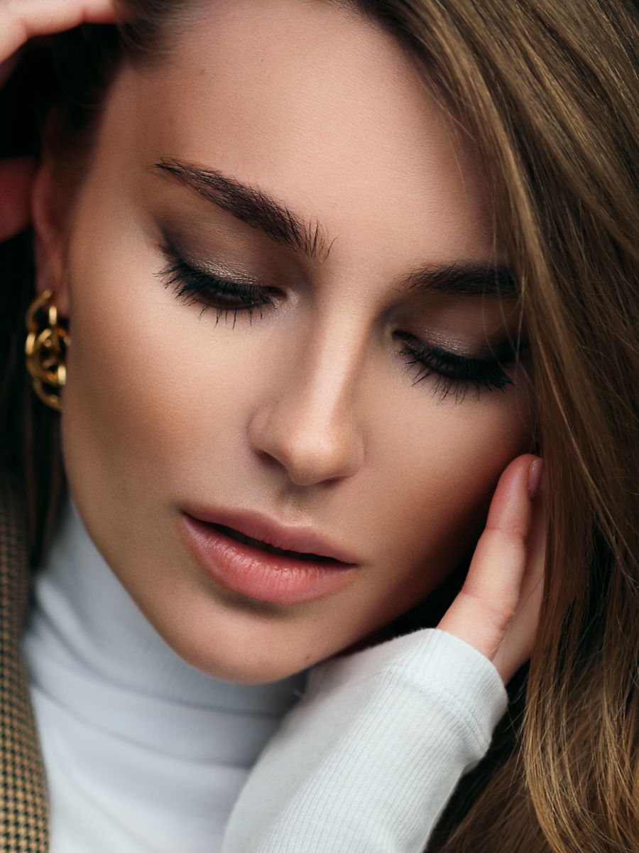 young woman with smooth skin